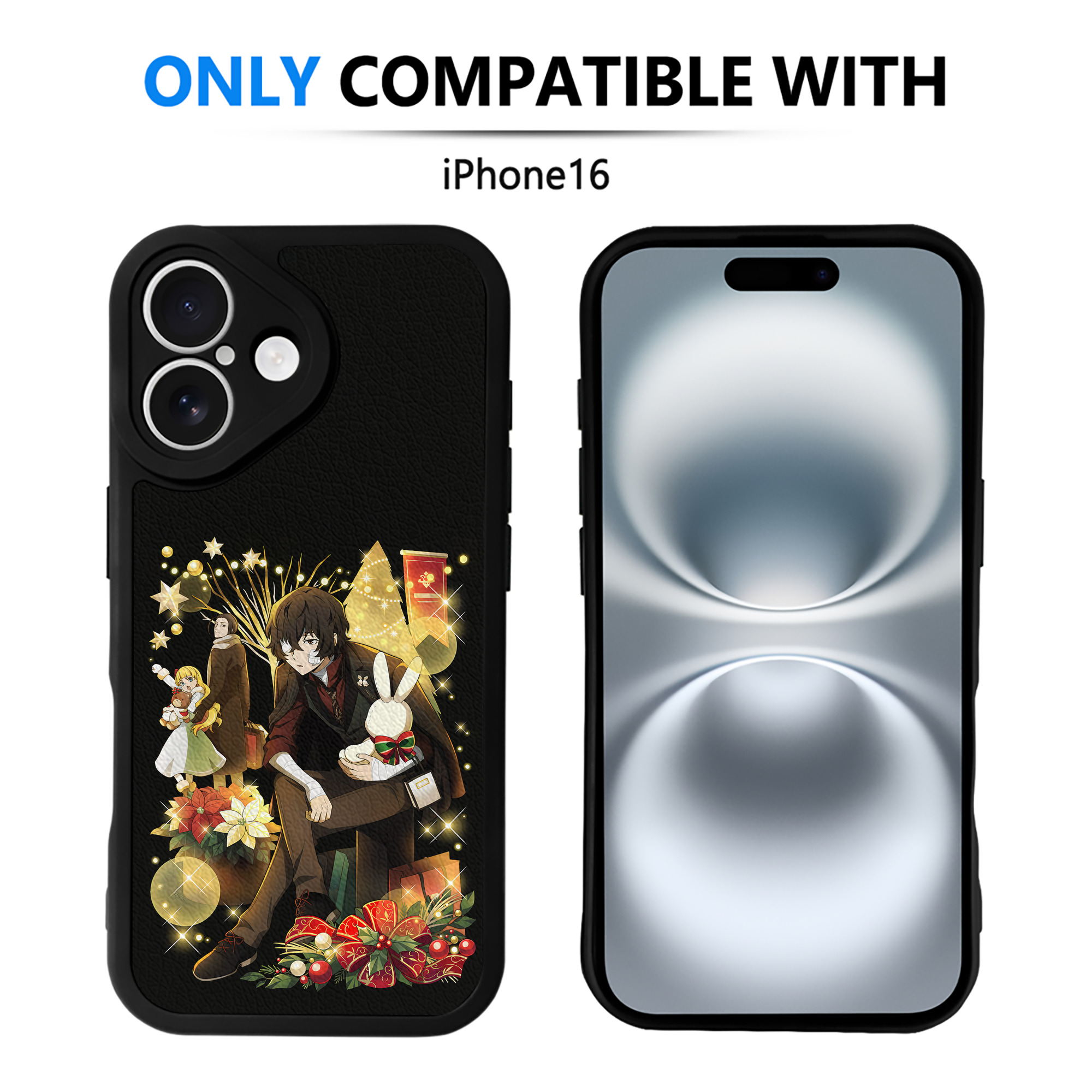 （画像用） 文豪ストレイドッグス Bungo Stray Dogs 【iPhone 16シリーズ対応】シリコンスマホケース（レザー調） 材質：シリコン